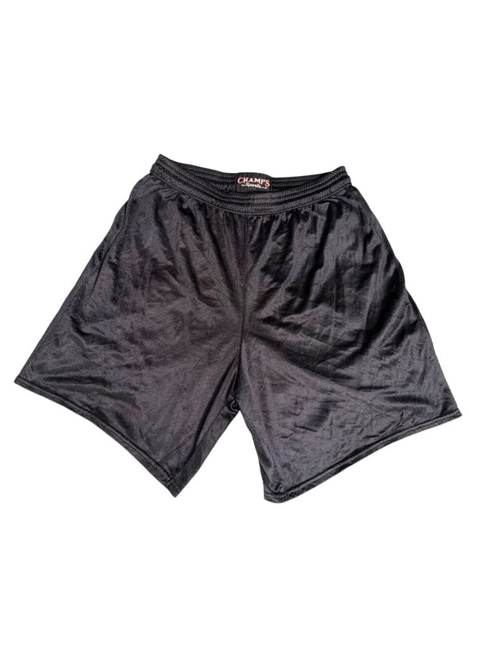 Vtg Champs Sports Mens Black Nylon Athletic Shorts X-Large USA Made‎